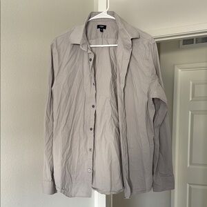 Men's Gray Button-Up